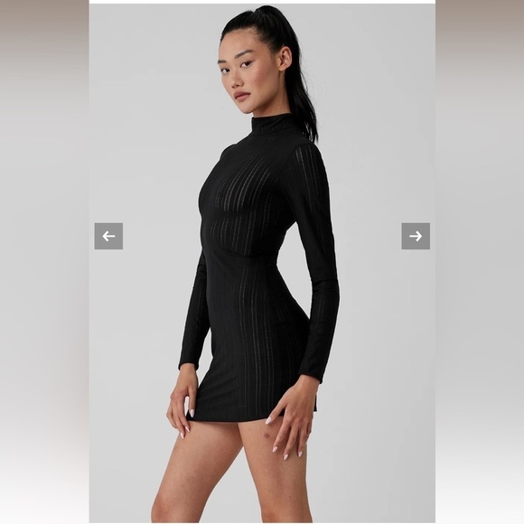 ALO Yoga Dresses & Skirts - ALO Yoga Euphoria Long Sleeve Dress Medium Black NWT